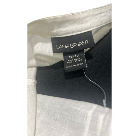 Lane Bryant Ivory Linen Blend Tunic Blouse Plus Size 2X Oversized - Picture 14 of 15